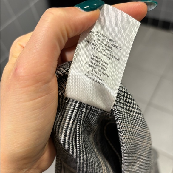 Aritzia Sunday best grey plaid pleated high waisted skirt olive micro mini skirt - Picture 7 of 9